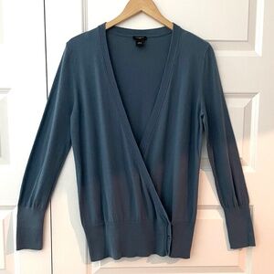 Ann Taylor Blue Wrap Sweater